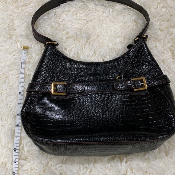 VINTAGE ETIENNE AIGNER EMBOSSED GENUINE LEATHER HOBO STYLE BAG - Picture 13 of 13